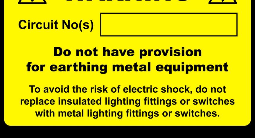 No earth conductor (c.p.c.) in a lighting circuit - Plugs Electrical, High Wycombe